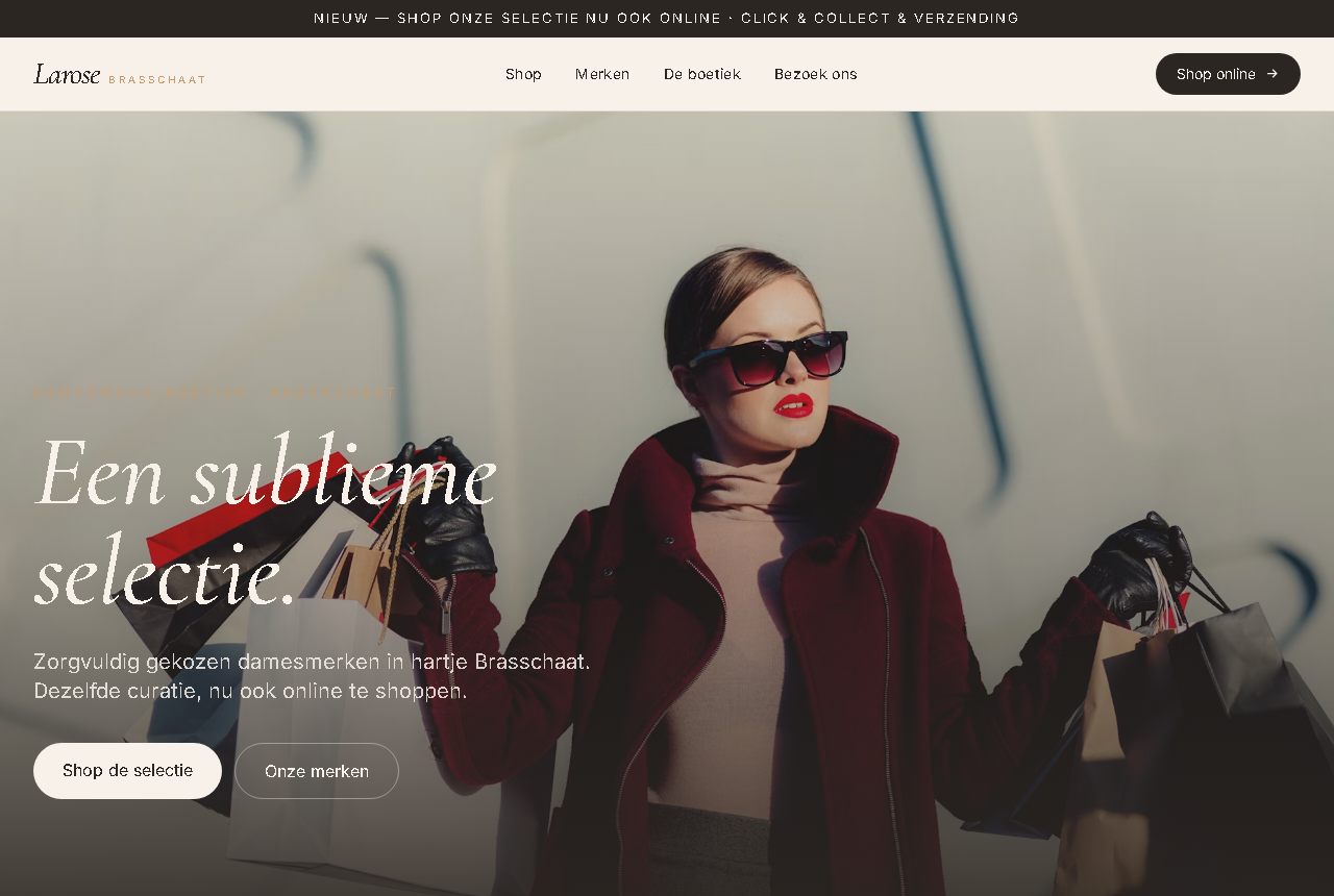 Concept webshop for Larose, women's fashion